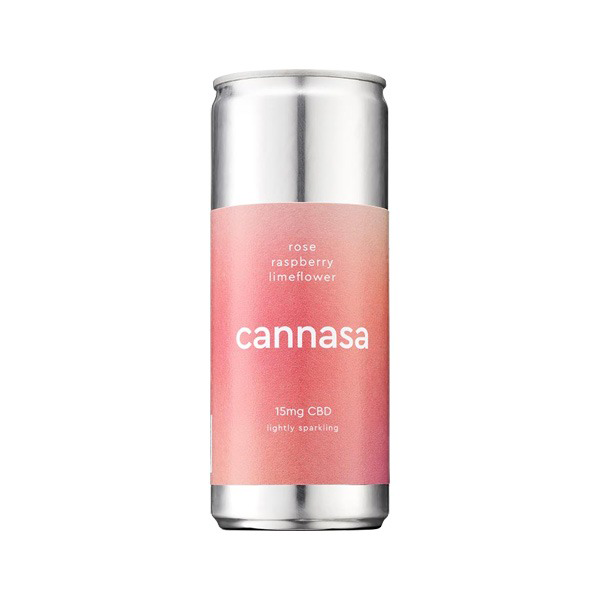 Bebida refrescante con CBD de rosa y frambuesa Cannasa Botanical 12 x 250 ml