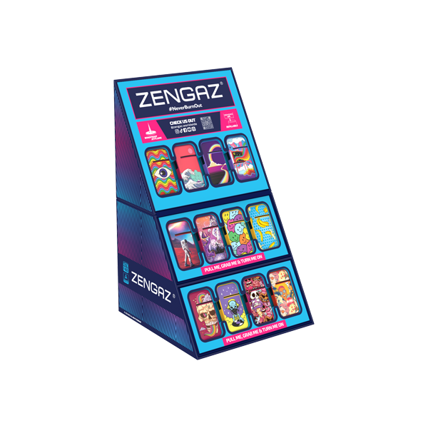 Encendedores Jet Zengaz Cube ZL-13 (97133UK-S2) Paquete CDU + Juego de 48 unidades