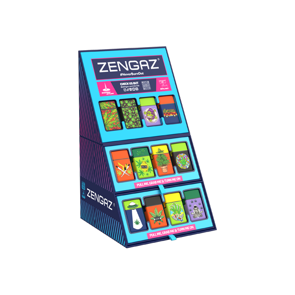 Encendedores Jet Zengaz Cube ZL-30 (97333UK-S3) Paquete CDU + Juego de 48 unidades