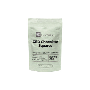 Quadrados de Chocolate Bnatural 200mg CBD - 20 Peças