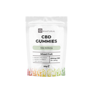 Gomitas de frutas mixtas con CBD de amplio espectro de 600 mg de Bnatural - 30 piezas (COMPRE 1 Y OBTENGA 1 GRATIS)