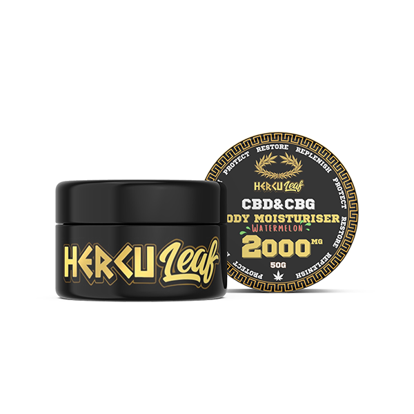 HercuLeaf 2000mg CBD &amp; CBG Hidratante Corporal Melancia - 50ml