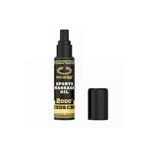 Óleo de massagem esportiva HercuLeaf 2000mg CBD e CBG - 100ml