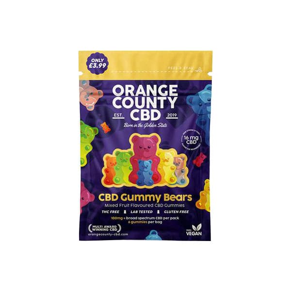 Ositos de goma con CBD de 100 mg del condado de Orange (6 unidades)