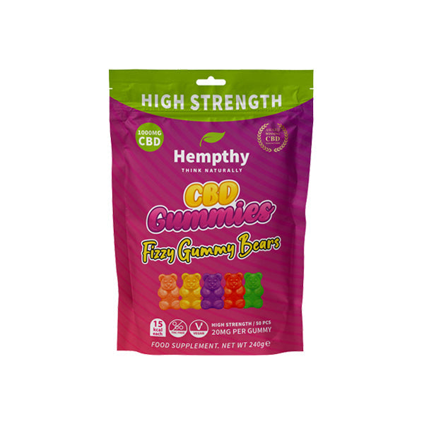 Ositos de goma efervescentes con CBD de 1000 mg de Hempthy (50 unidades)