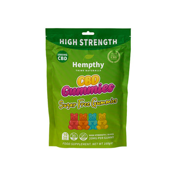 Hempthy 1000mg CBD Sugar Free Gummies - 50 peças