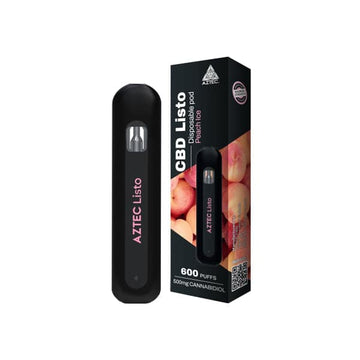 Bolígrafo vaporizador desechable Aztec CBD Listo de 500 mg de CBD: 1 ml, 600 caladas