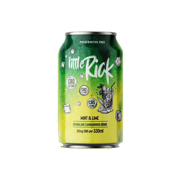 24 x Bebida Little Rick 32 mg CBD (+CBG) con gas 330 ml Menta y lima