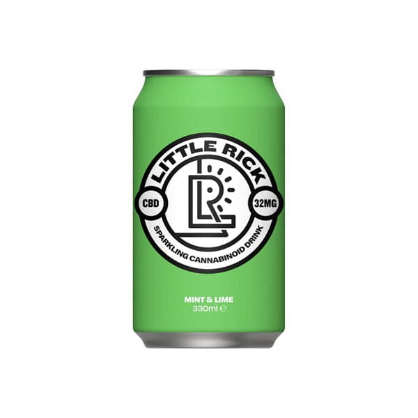12 x Bebida Little Rick 32 mg CBD (+CBG) con gas 330 ml Menta y lima