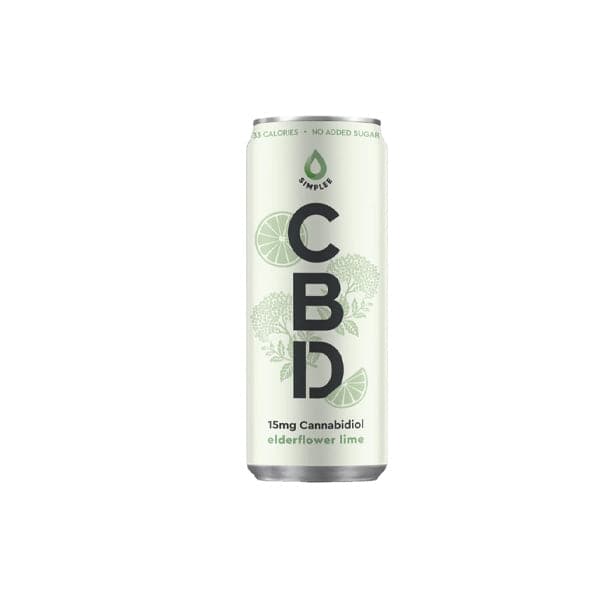 12 x Bebida Simplee CBD Elderflower &amp; Lime Lightly Sparkled - 250ml