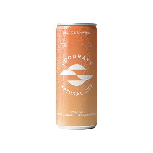 12 x Goodrays 30mg CBD Laranja Sanguínea e Toranja Seltzer 250ml