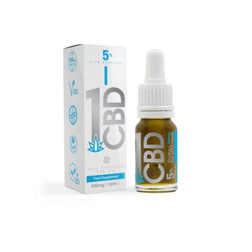 1CBD 5 % Aceite de CBD de cáñamo puro 500 mg Edición Lite 10 ml