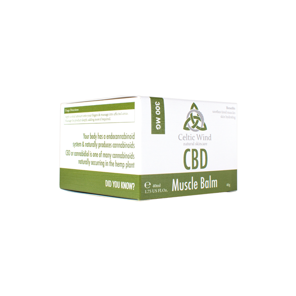 Celtic Wind Crops 300mg CBD Muscle Balm - 40ml (COMPRE 1 E GANHE 1 GRÁTIS)