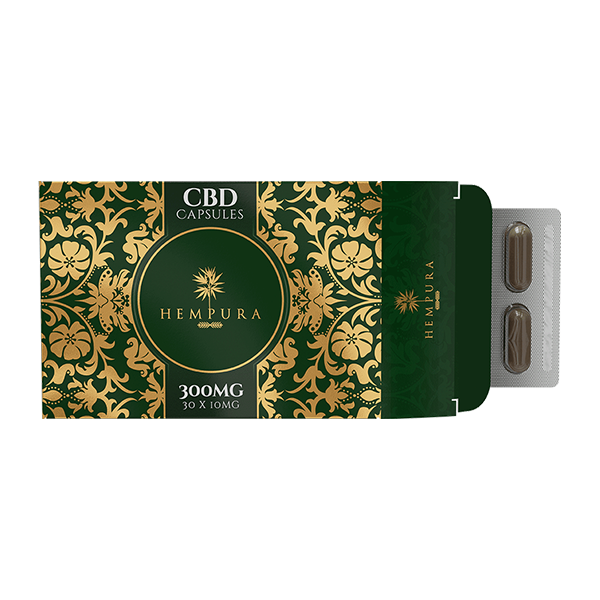 Cápsulas de CBD de amplo espectro Hempura 300mg - 30 cápsulas
