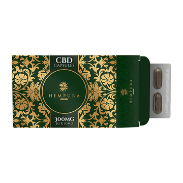 Cápsulas de CBD de amplio espectro de Hempura de 300 mg (30 cápsulas)