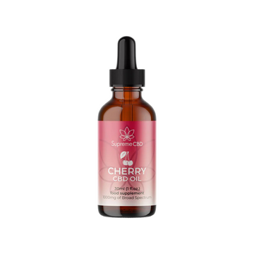 Aceite de CBD de cereza de amplio espectro Supreme CBD 1000 mg - 30 ml