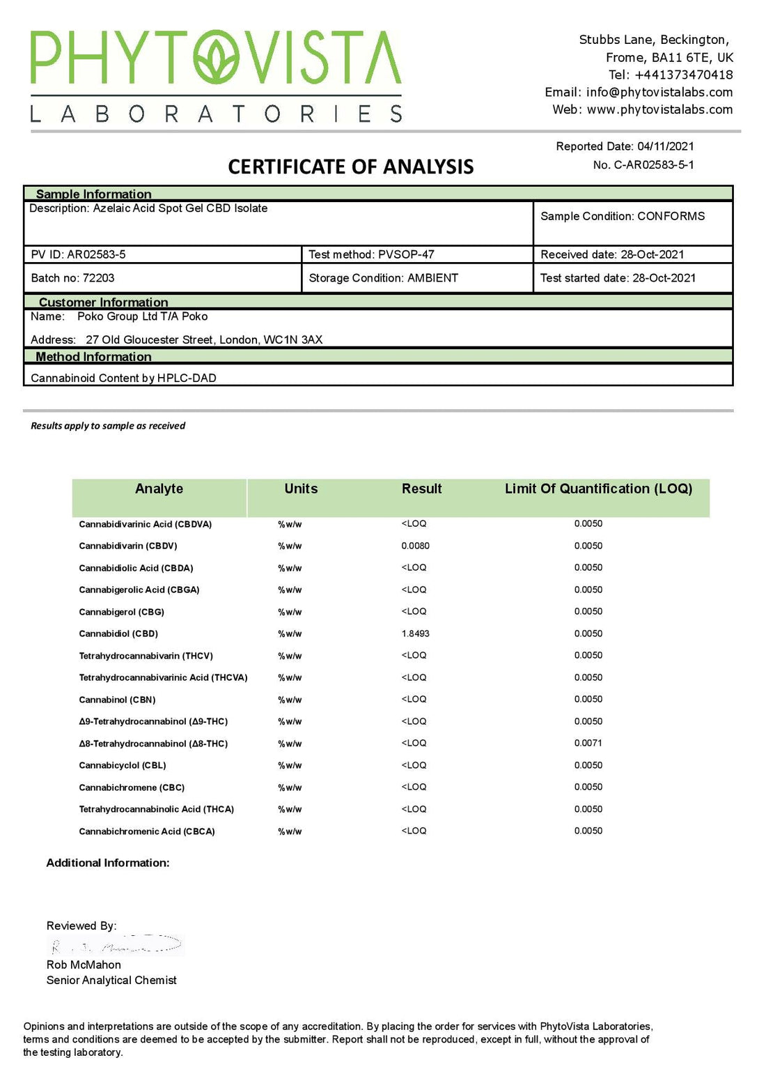 Poko 500mg CBD Azelaic Acid Spot Gel - 30ml (COMPRE 1 E GANHE 1 GRÁTIS)