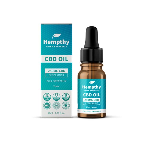 Aceite de CBD de espectro completo de menta de Hempthy 1000 mg - 10 ml