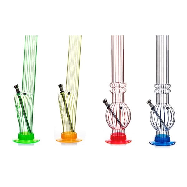 Bong acrílico con diseño de rayas de colores mezclados de 14" - FA 9256