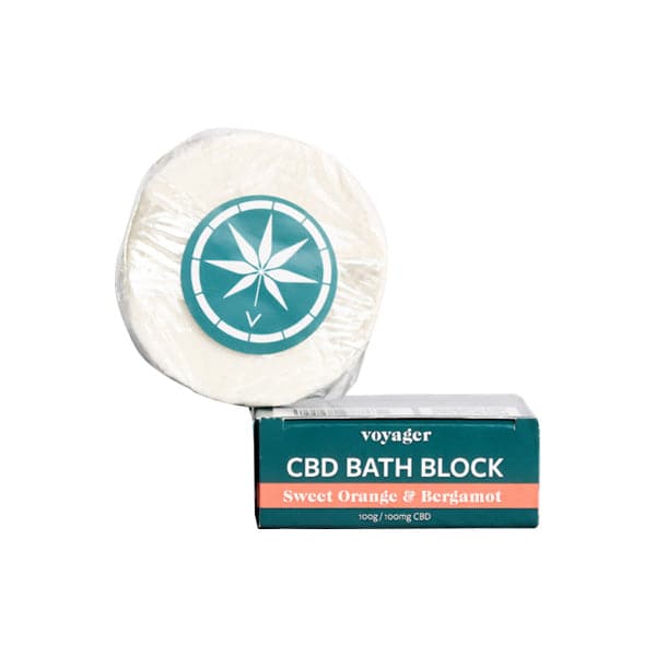 Bloque de baño Voyager con CBD de 100 mg de naranja dulce y bergamota (100 g)