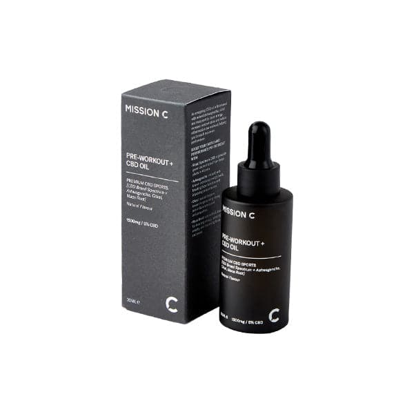 Preentrenamiento Mission C + aceite de CBD de 1500 mg - 30 ml