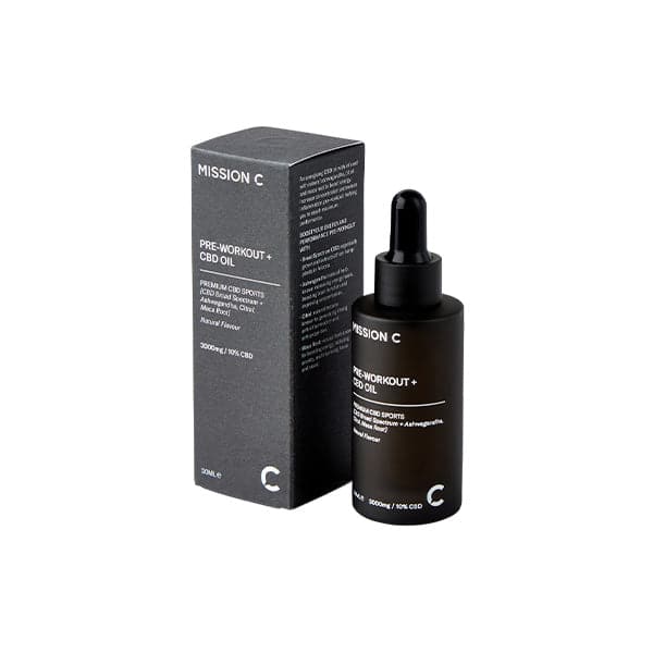 Preentrenamiento Mission C + aceite de CBD de 3000 mg - 30 ml