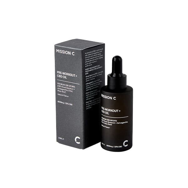 Preentrenamiento Mission C + aceite de CBD de 6000 mg - 30 ml