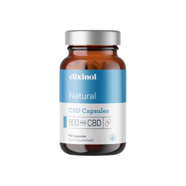 Cápsulas naturales de aceite de cáñamo CBD Elixinol 900 mg - 60 cápsulas