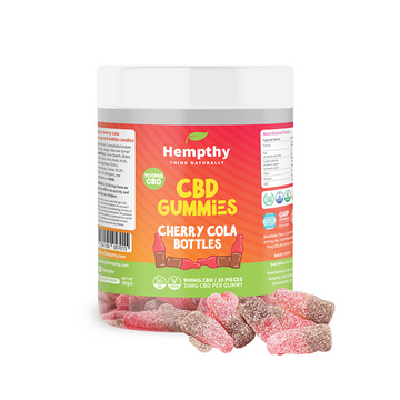 Garrafas de Cherry Cola Hempthy 900mg CBD - 30 peças