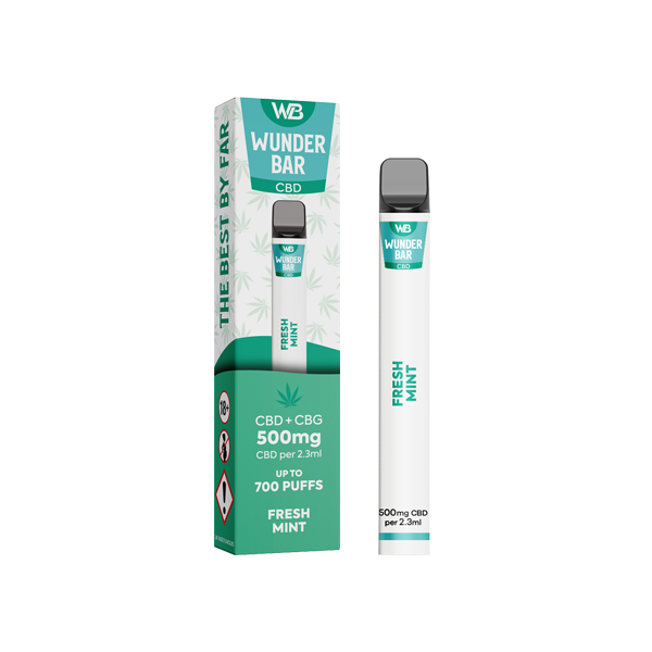 Dispositivo vapeador desechable Wunderbar 500 mg CBD + CBG 700 inhalaciones
