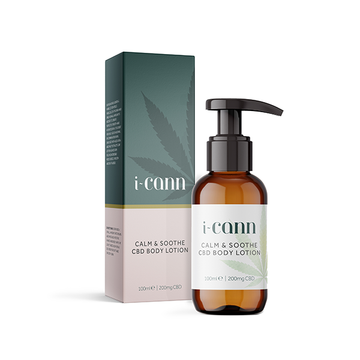 i-Cann Calm &amp; Soothe: Loção Corporal CBD 200mg - 100ml