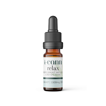 i-Cann Relax 15% Óleo CBD com infusão de hortelã-pimenta - 10ml