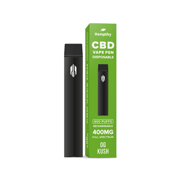 Bolígrafo vaporizador desechable Hempthy CBD de 400 mg, 600 bocanadas