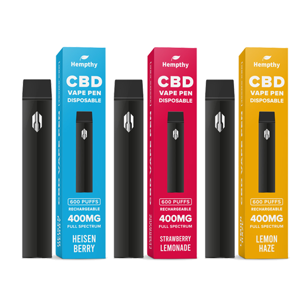 Caneta Vape Descartável Hempthy 400mg CBD 600 Puffs