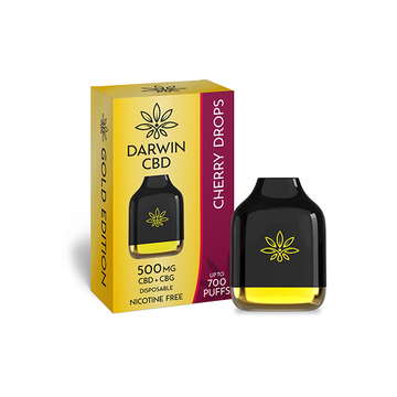 Cubo desechable Darwin de 500 mg de CBD y CBG, 700 inhalaciones