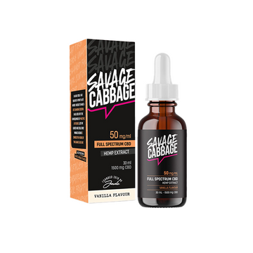 Aceite de CBD de repollo salvaje de 1500 mg con sabor a vainilla, 30 ml