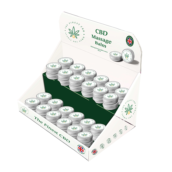 Bálsamo de masaje con CBD The Finest Balm, paquete de 48 unidades