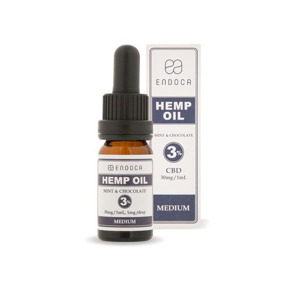 Endoca 300mg CBD Óleo de Cânhamo Gotas Menta e Chocolate - 10ml
