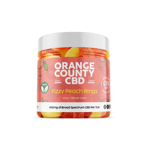 Orange County CBD 1200mg CBD Anéis de Pêssego Efervescentes - Tubo Pequeno