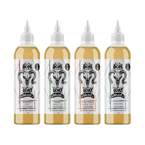 E-líquido Dope Goat Deluxe con 10 000 CBD y CBG, 250 ml (70 VG/30 PG)