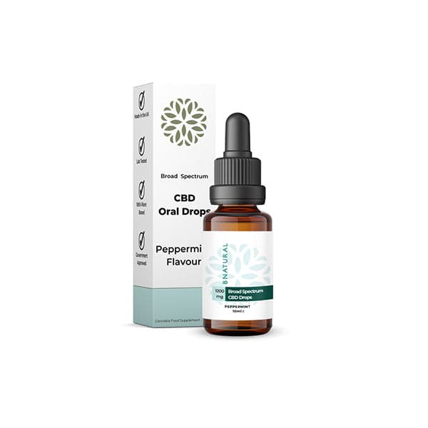 Bnatural 1200mg CBD de amplo espectro, gotas orais de hortelã-pimenta - 10ml (COMPRE 1 E GANHE 1 GRÁTIS)