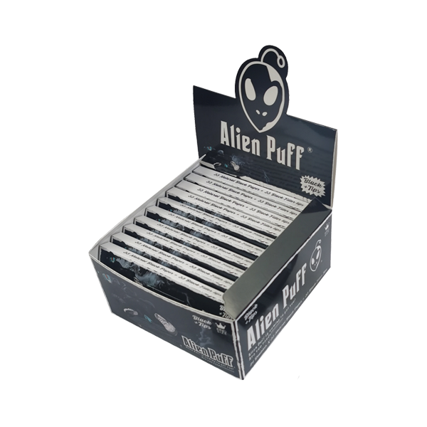 33 Alien Puff King Size Papel de Seda Preto com Pontas