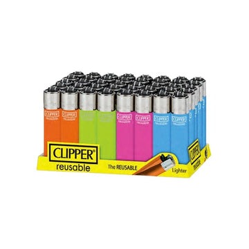 40 isqueiros recarregáveis ​​Clipper CP11RH Classic Flint Fluo da marca - CL1C103UKH