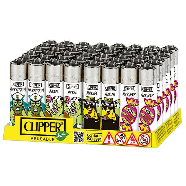 40 encendedores clásicos con diseño impreso y recargables Clipper