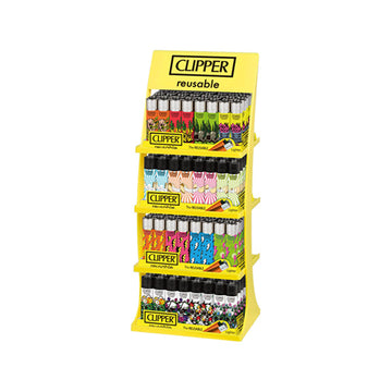 Clipper CP11RH 4 Tier Filled Display - 180 Mixed Designed Lighters