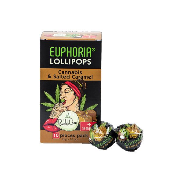 Piruletas de cannabis Euphoria: caramelo salado y cannabis