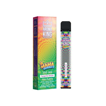 Dispositivo de vapeo desechable de CBD Aroma King Mama Huana de 250 mg, 700 bocanadas