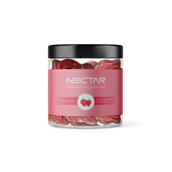 Nectar 500mg CBD de amplo espectro Morango Anéis de gomas - 20 peças
