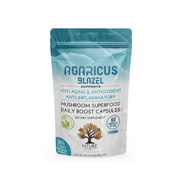 Cápsulas de cogumelo Agaricus Blazel NTURE 2000mg - 60 cápsulas