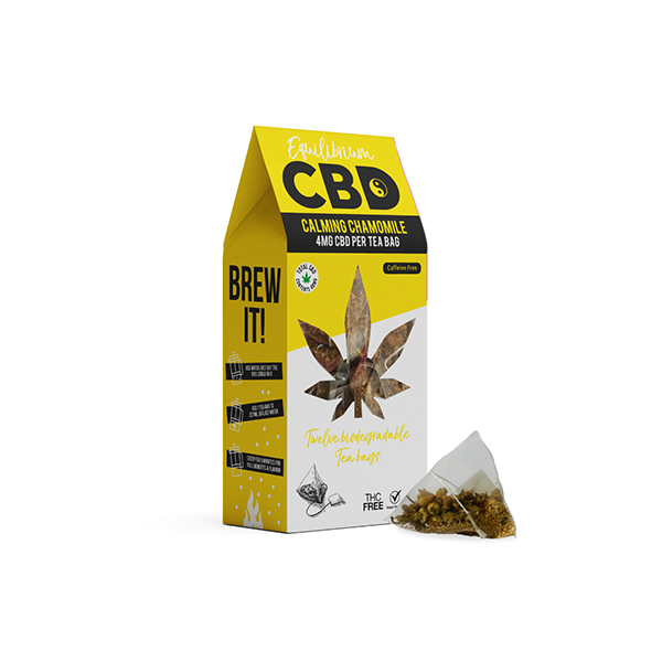 Equilibrium CBD 48mg Full Spectrum Chá de Camomila Saquinhos Caixa com 12
